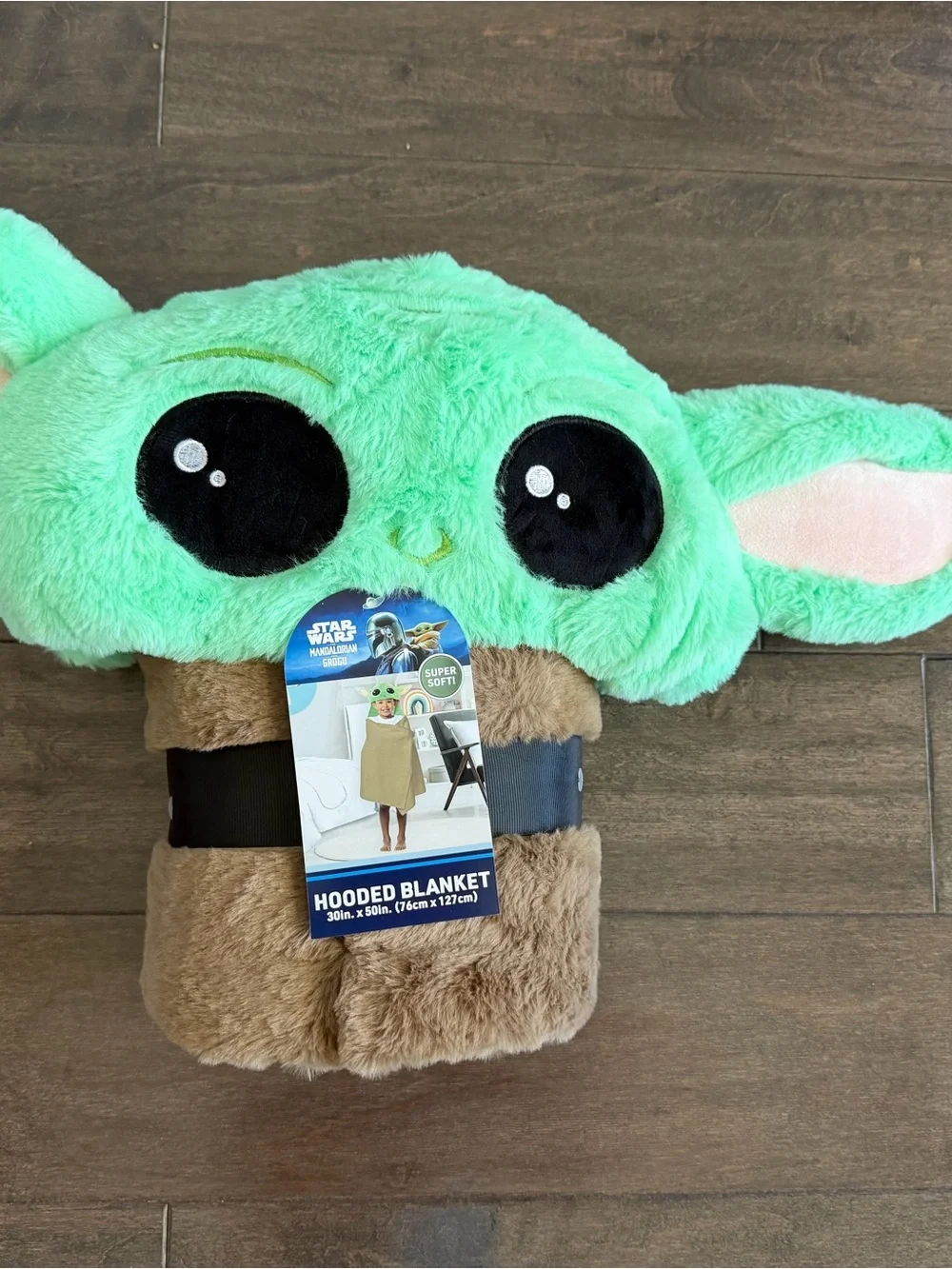 Star Wars Grogu Plush Hooded Blanket in Mint Green and Brown